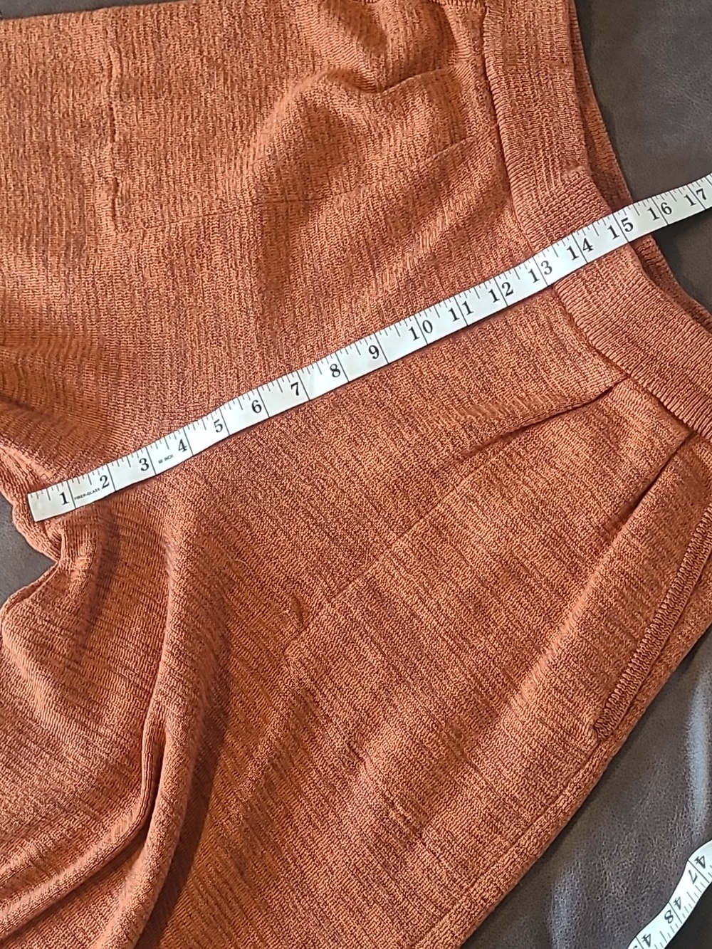 Free People FP Beach Freya Knit Barrel Leg Jogger Pants Heathered Rust Orange XL - Picture 14 of 15